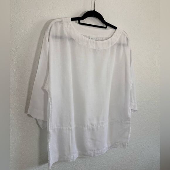 J. Jill Pure Jill relaxed 100% linen white tunic top - Picture 3 of 12